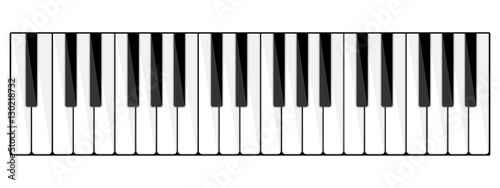 Vector illustration. Musical flat background. Piano key, keyboard. Melody. Instrument.