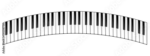 Vector illustration. Musical flat background. Piano key, keyboard. Melody. Instrument.