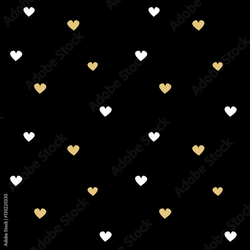 black white gold seamless vector pattern background illustration with hearts