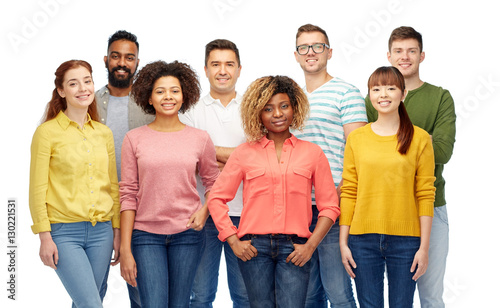 international group of happy smiling people