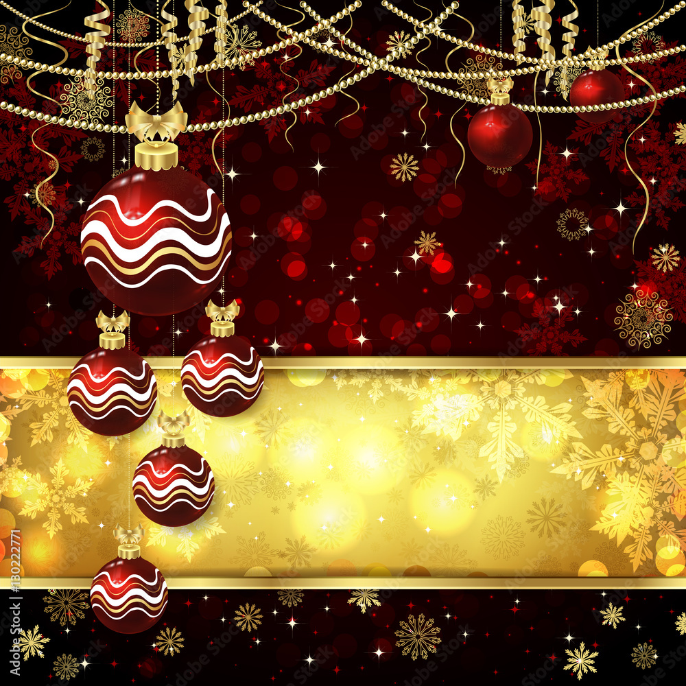 Christmas card with Christmas balls, Christmas decor. Stock Vector