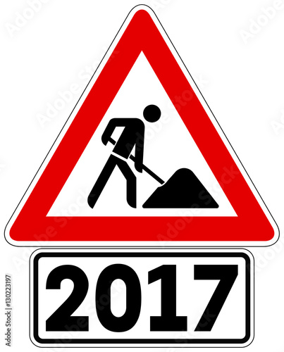Gefahrzeichen Baustelle mit Zusatzzeichen 2017