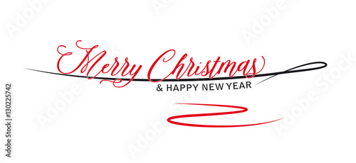 merry christmas - happy new year - schriftzug