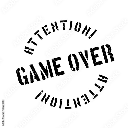 Game over rubber stamp. Grunge design with dust scratches. Effects can be easily removed for a clean, crisp look. Color is easily changed.