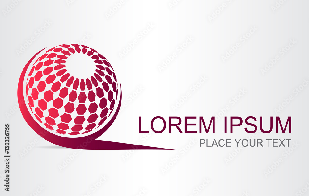 Logo of a stylized sphere with abstract shapes Logo of a stylized sphere with abstract shapes