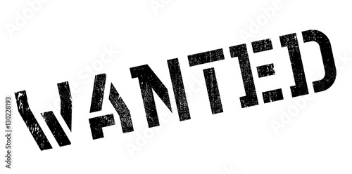 Wanted rubber stamp. Grunge design with dust scratches. Effects can be easily removed for a clean, crisp look. Color is easily changed.