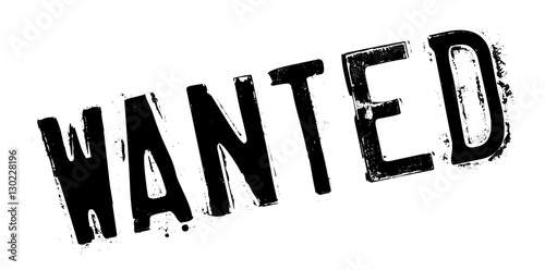 Wanted rubber stamp. Grunge design with dust scratches. Effects can be easily removed for a clean, crisp look. Color is easily changed.