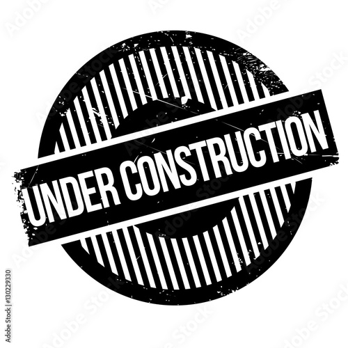 Under construction rubber stamp. Grunge design with dust scratches. Effects can be easily removed for a clean, crisp look. Color is easily changed.