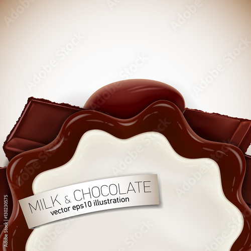 Fresh delicious vector chocolate and jelly or jam yougurt illust