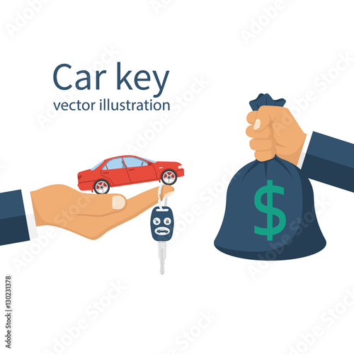 Buy car, rent concept.