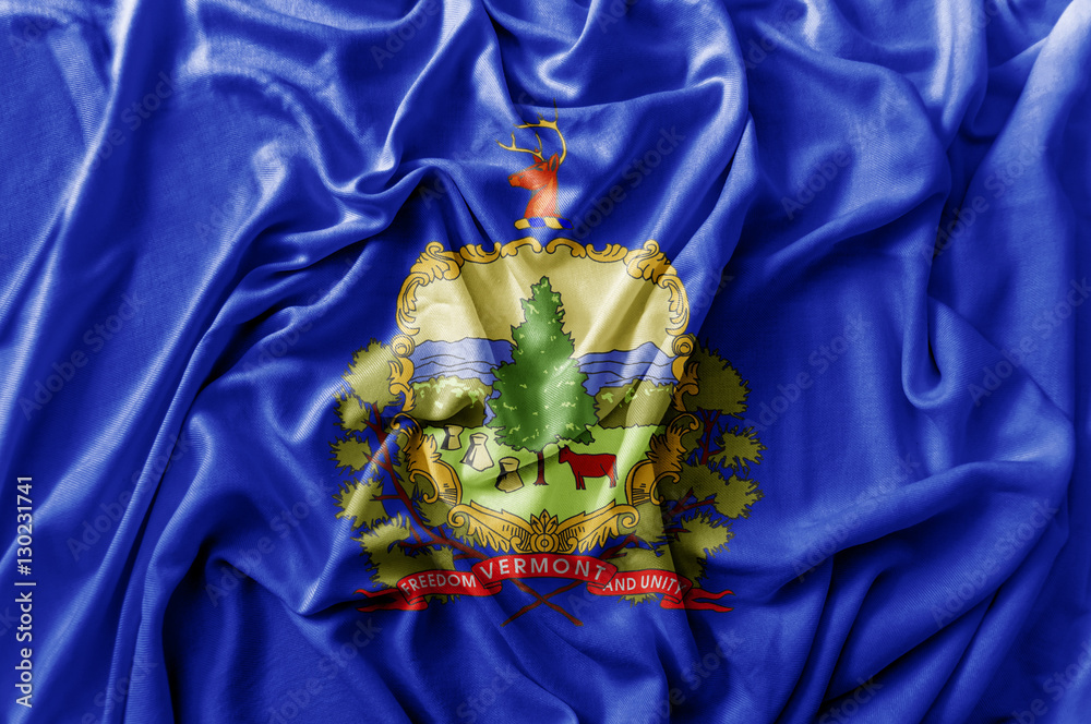 Fototapeta premium Ruffled waving United States Vermont flag