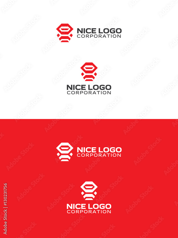 Fototapeta premium robot ninja logo, red samurai character with two swords on his back