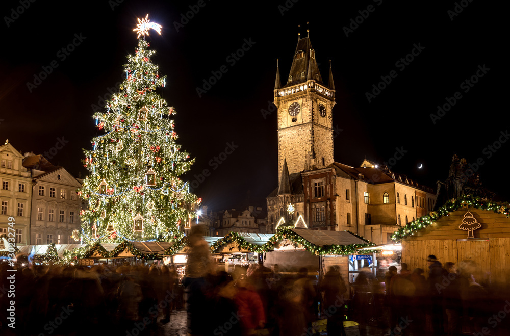 Prague Christmas market, old town square, Czech Republic