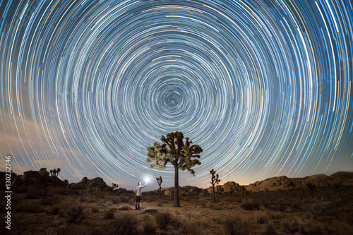 Joshua Tree Light Painting Star Trail