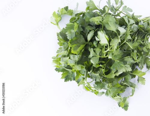 parsley on white backgorund