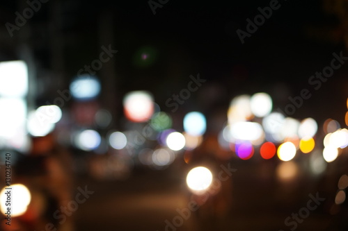 Out Focus Night Traffic Light for Background © yummyarts33