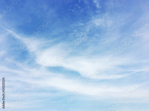 White clouds and blue sky background