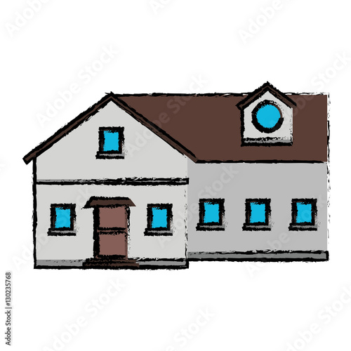 drawing family house exterior concept vector illustration eps 10 photo