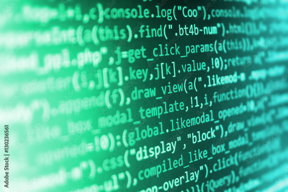 Digital technology on display. IT specialist workplace. Programming ...