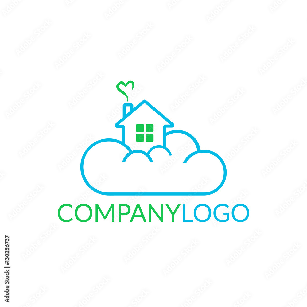Logo dla firmy - architektura, biuro nieruchomości, wystrój wnętrz - dom na chmurce Logo dla firmy - architektura, biuro nieruchomości, wystrój wnętrz - dom na chmurce