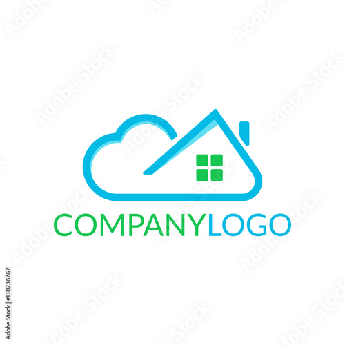 Logo dla firmy - architektura, biuro nieruchomości, wystrój wnętrz - dom i chmura