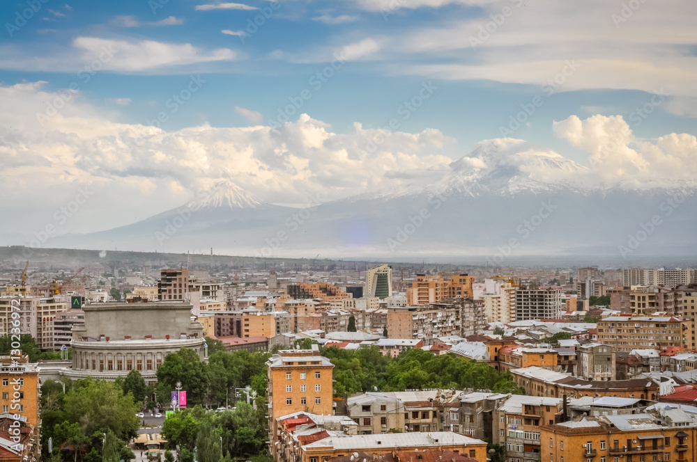 Crowded city of Yerevan