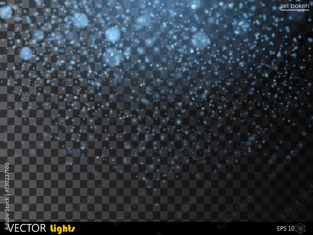 Vector transparent falling star isolated on dark background. Blue glitter particles effect for luxury greeting rich card. Sparkling texture. dust sparks in explosion,illustration.