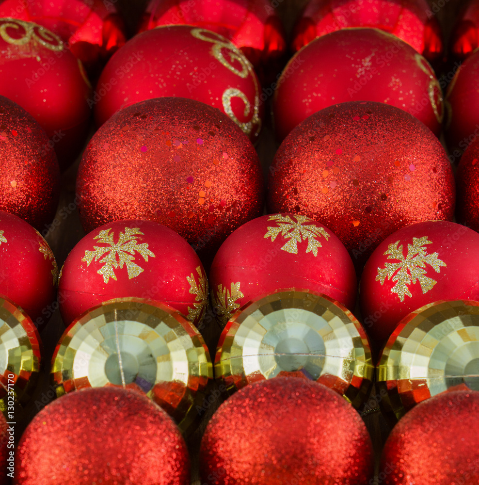 Red and Golden Christmas Balls Background. Red and Golden Christmas Balls Background.