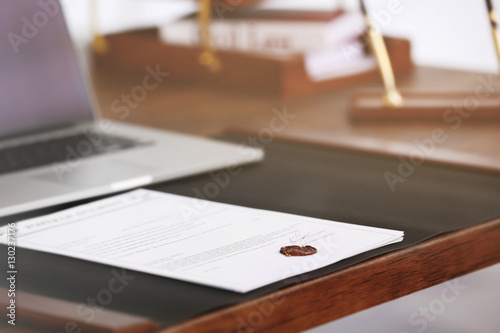 Notary workplace with lapto...