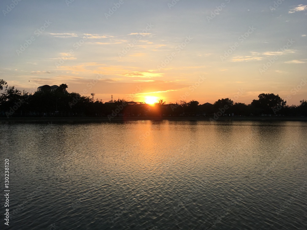 sunset on the lake