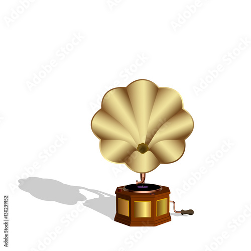 Gramophone.Isolated on whit...