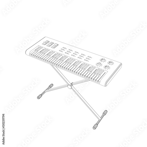 Synthesizer.Isolated on whi...