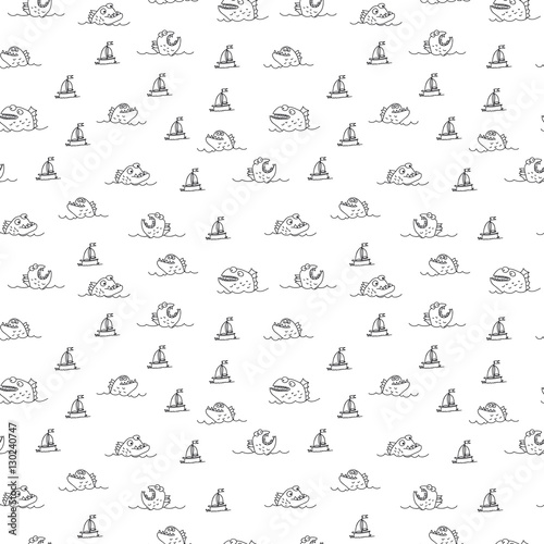 Piranha seamless pattern.