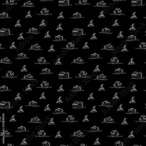 Piranha seamless pattern.