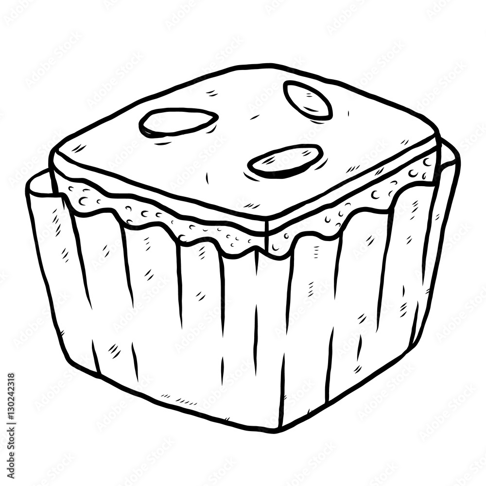 Vecteur Stock brownie / cartoon vector and illustration, black and