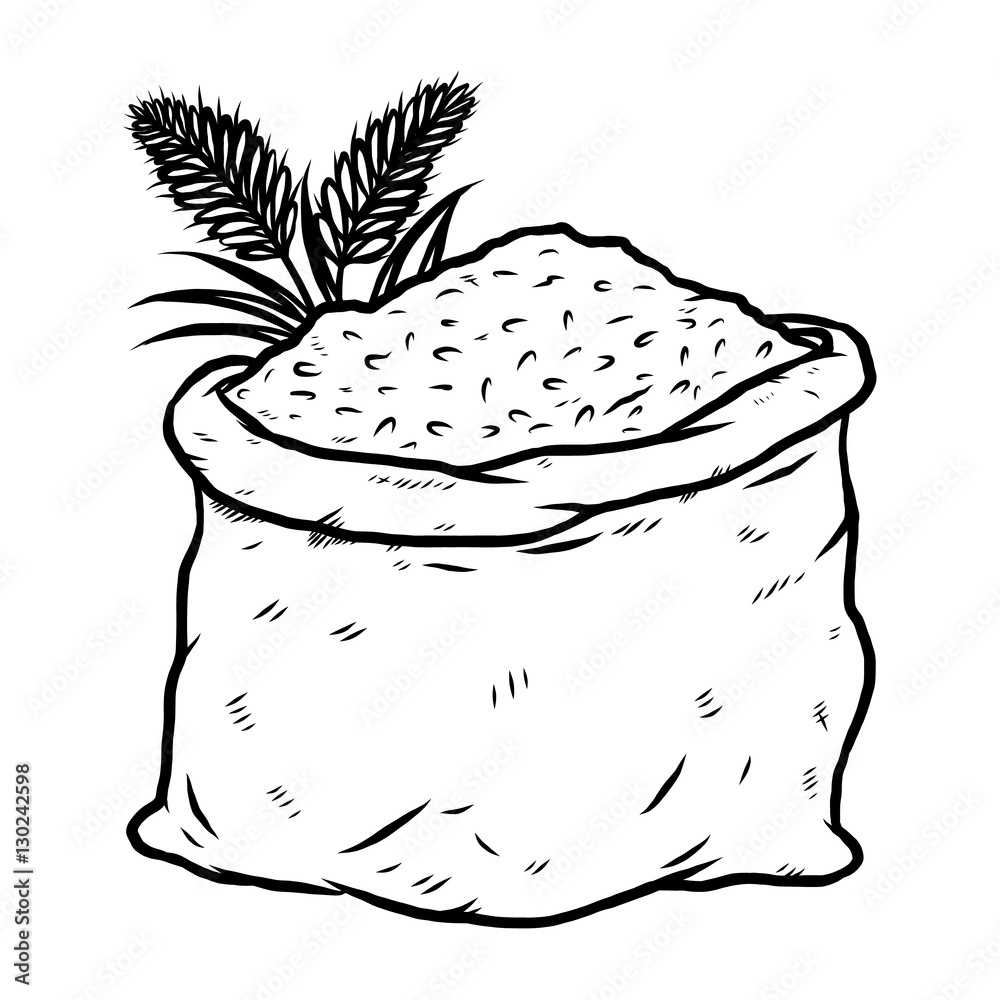 rice sack / cartoon vector and illustration, black and white, hand drawn, sketch style, isolated on white background. Stock Vector | Adobe Stock rice sack / cartoon vector and illustration, black and white, hand drawn, sketch style, isolated on white background. Stock Vector | Adobe Stock