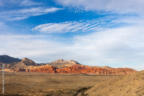 Red Rock Canyon Landscape with Blue Sky