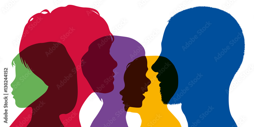 Famille nombreuse - Tête - Silhouette - Profil - Parent - Enfant Famille nombreuse - Tête - Silhouette - Profil - Parent - Enfant