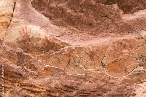 Photography Ancient Hand Prints on Red Rocks