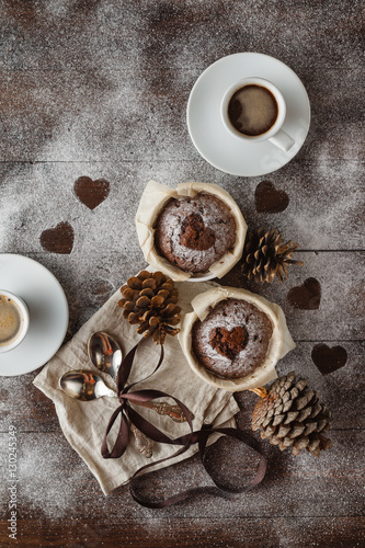 Chocolate Cupcakes with sugar hearts