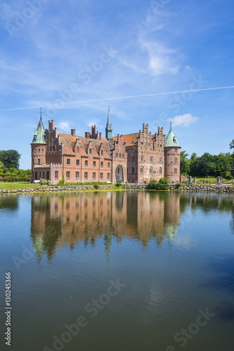 Pond in front of Castle Egeskov, Denmark photo