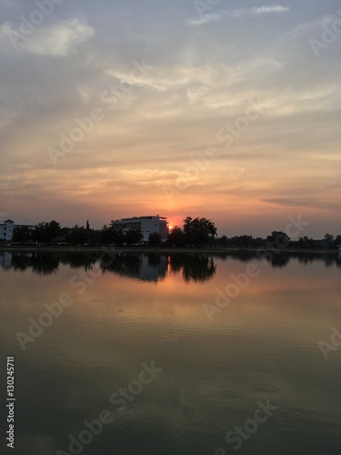 sunset on the lake