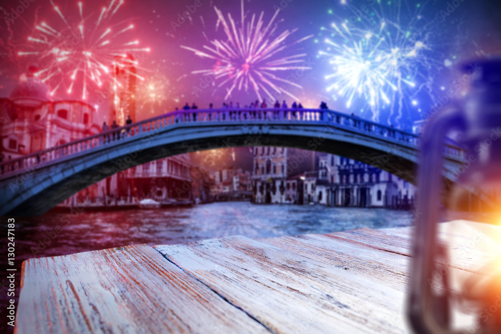 Obraz premium table background and new year time