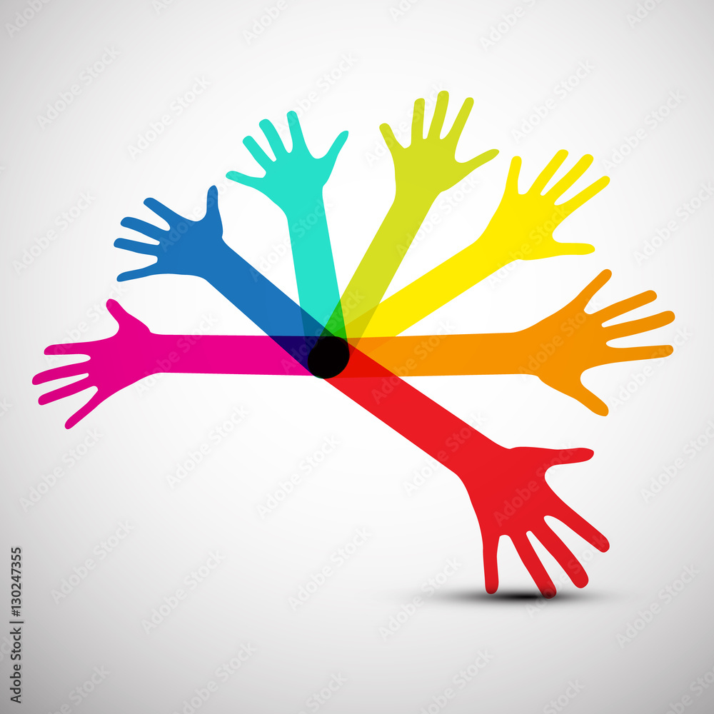 Fototapeta premium Colorful Hands Vector