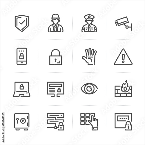 Security icons with White Background 
