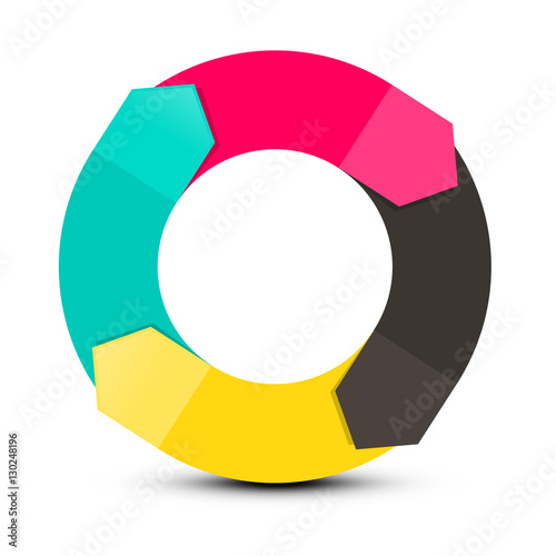 Infinity Spinning - Paper Arrows in Circle Isolated on White Background