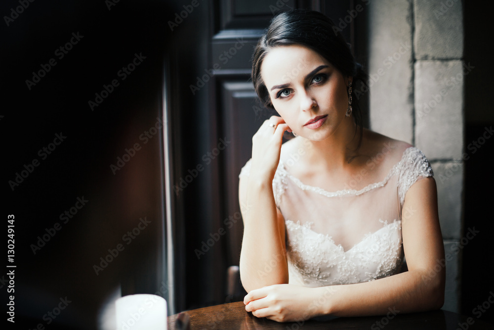 Gorgeous bride in white dress Gorgeous bride in white dress