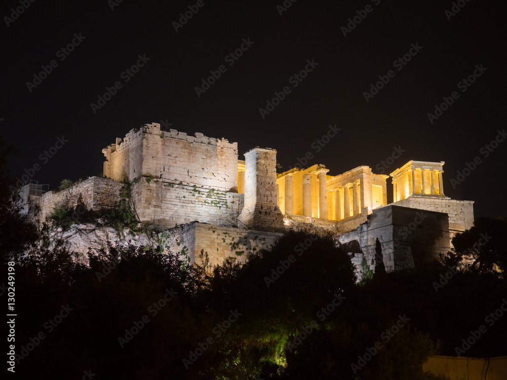 Acropolis hill with Parthenon in Athens Greece