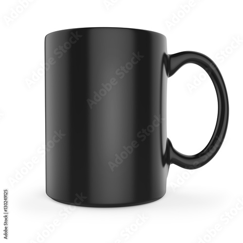 Black tea or coffee mug side view.
