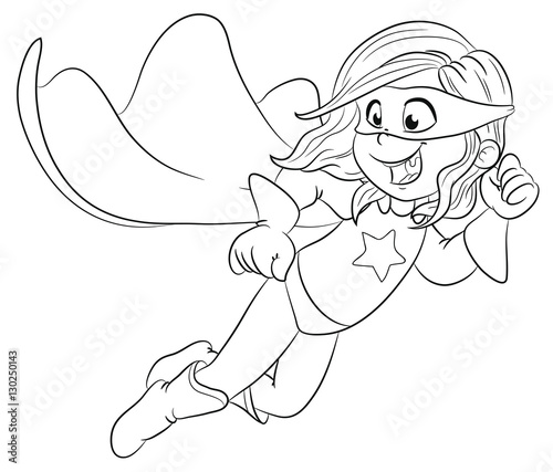 Vektor Illustration einer starken Superheldin